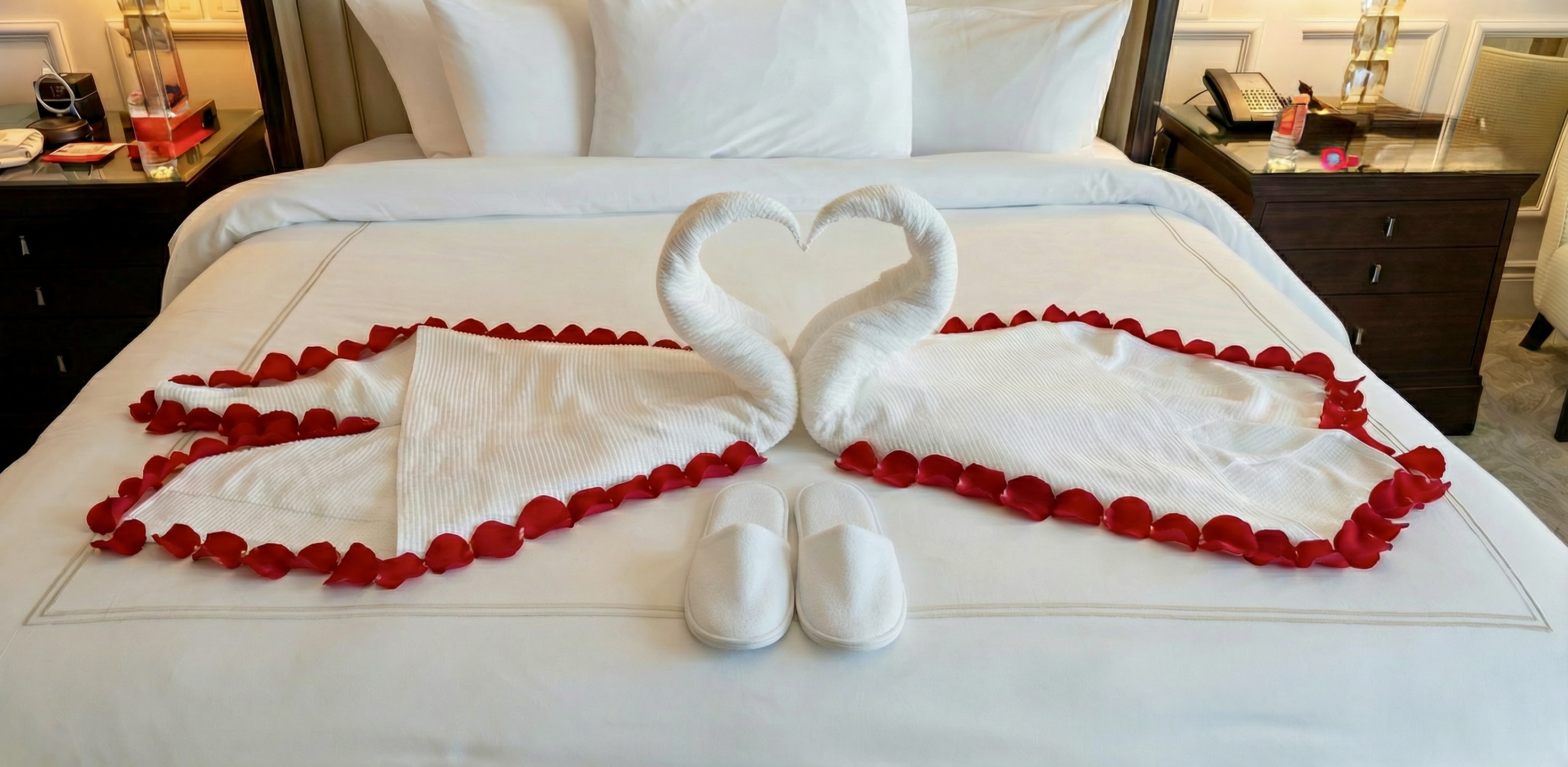 Signature Swan Art with Rose Petals